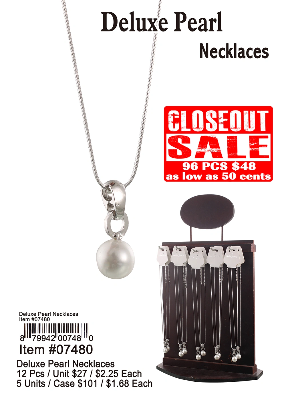 Deluxe Pearl Necklaces Closeout